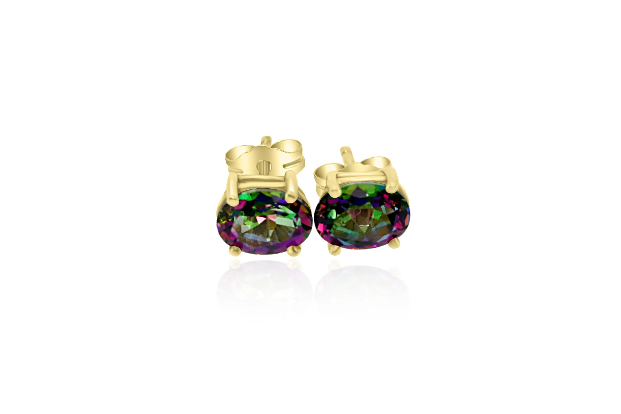 9k Yellow Gold Mystic Topaz Earrings