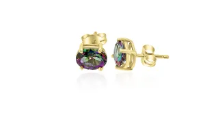 9k Yellow Gold Mystic Topaz Earrings
