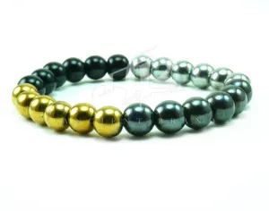 Allex 8mm Onyx Hematite Beaded Bracelet