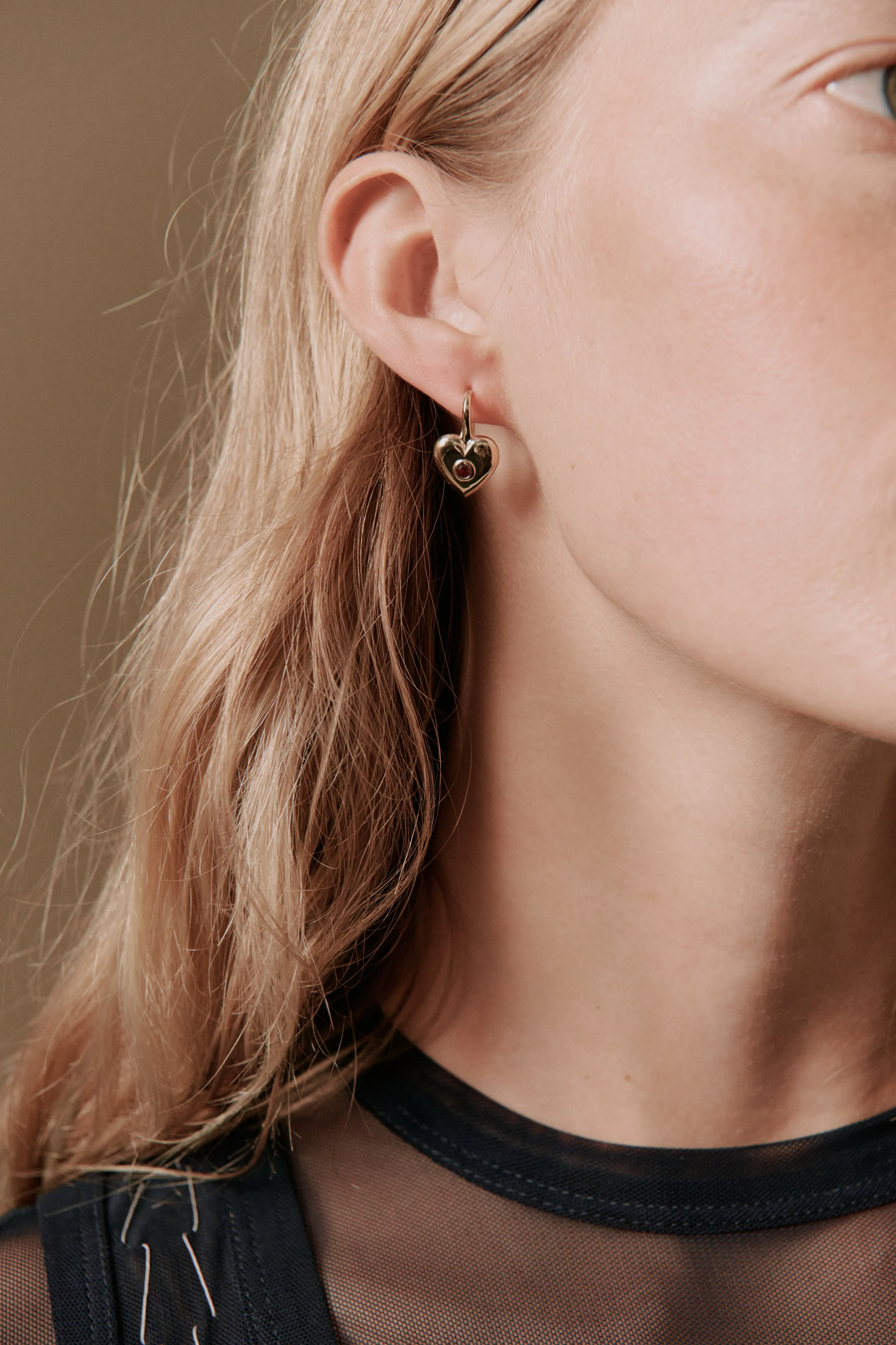 Billie Heart Gem Earrings 14K Recycled Gold Vermeil