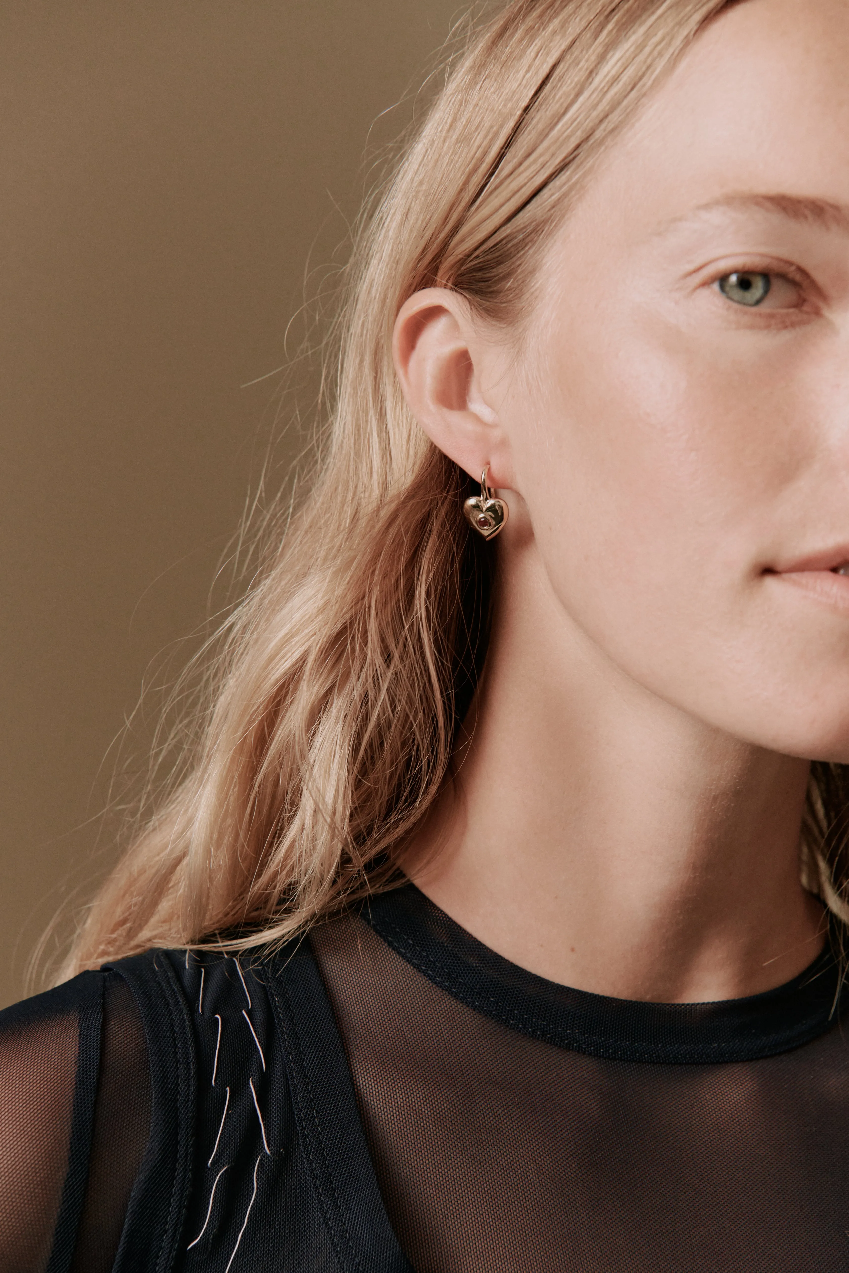Billie Heart Gem Earrings 14K Recycled Gold Vermeil