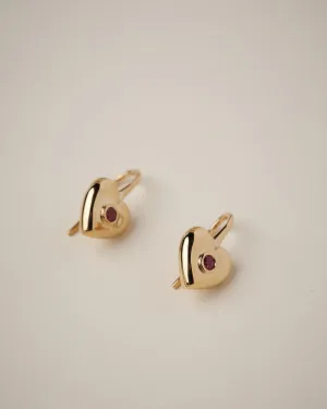 Billie Heart Gem Earrings 14K Recycled Gold Vermeil