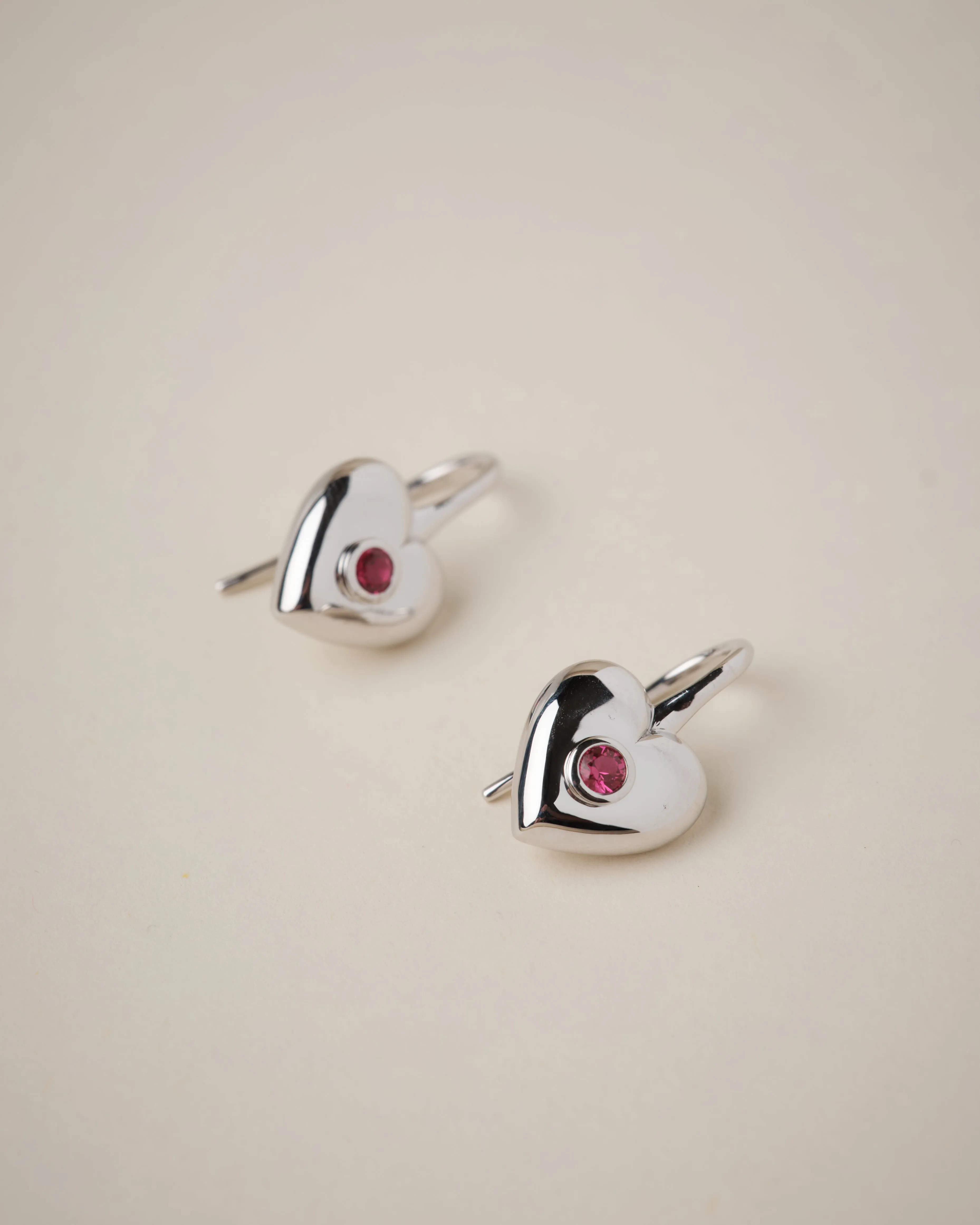 Billie Heart Gem Earrings 925 Recycled Sterling Silver