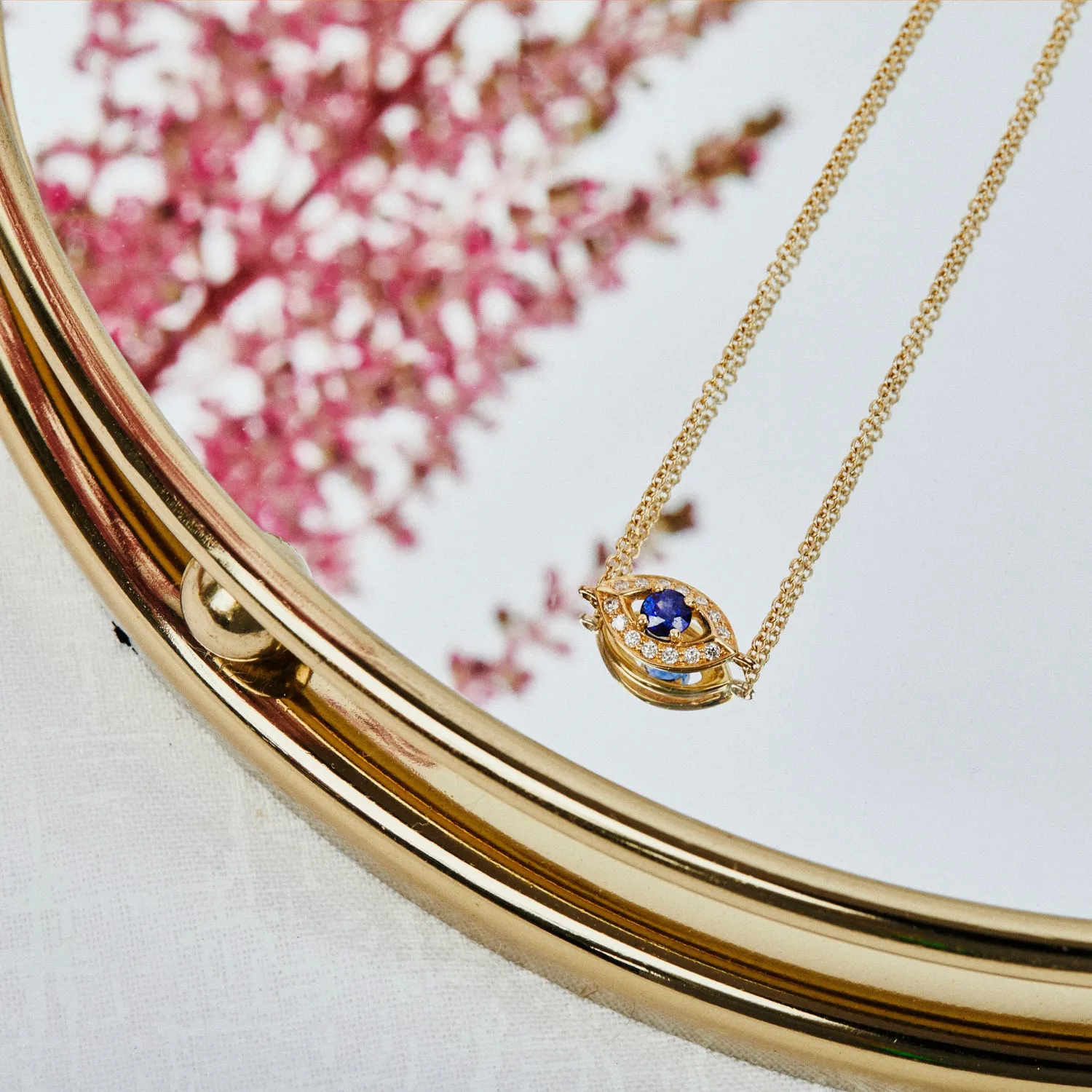Blue Sapphire Evil Eye Necklace