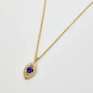 Blue Sapphire Evil Eye Necklace