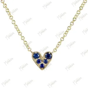 Blue Sapphire Heart Necklace