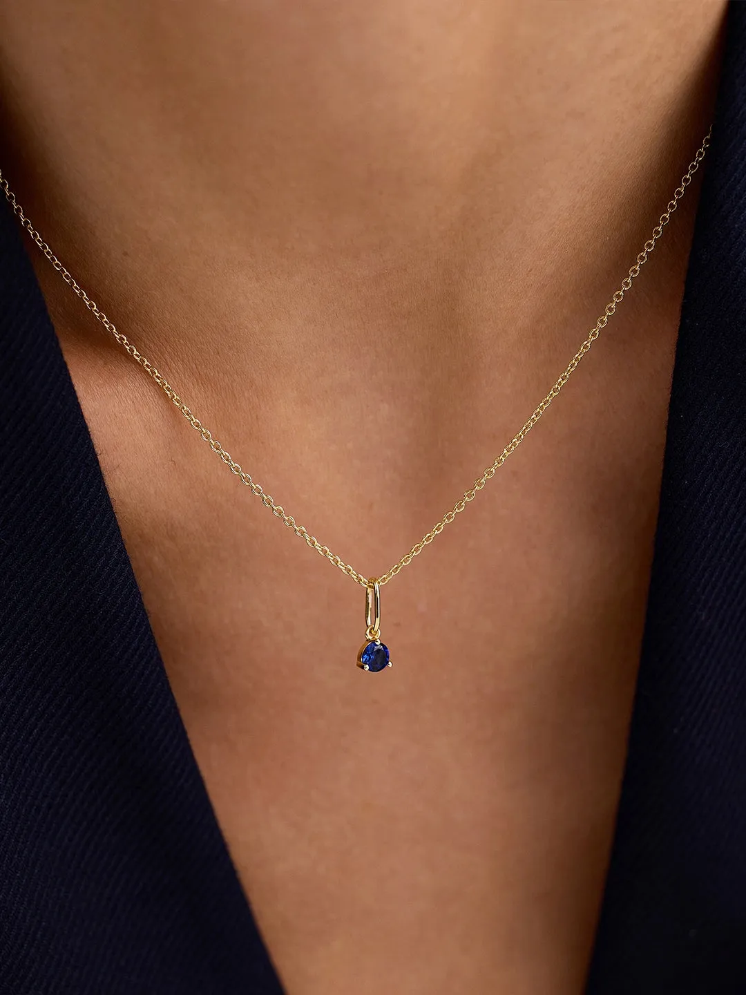 Blue Sapphire Necklace Charm
