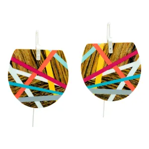 Bocote Fan Wooden Earrings