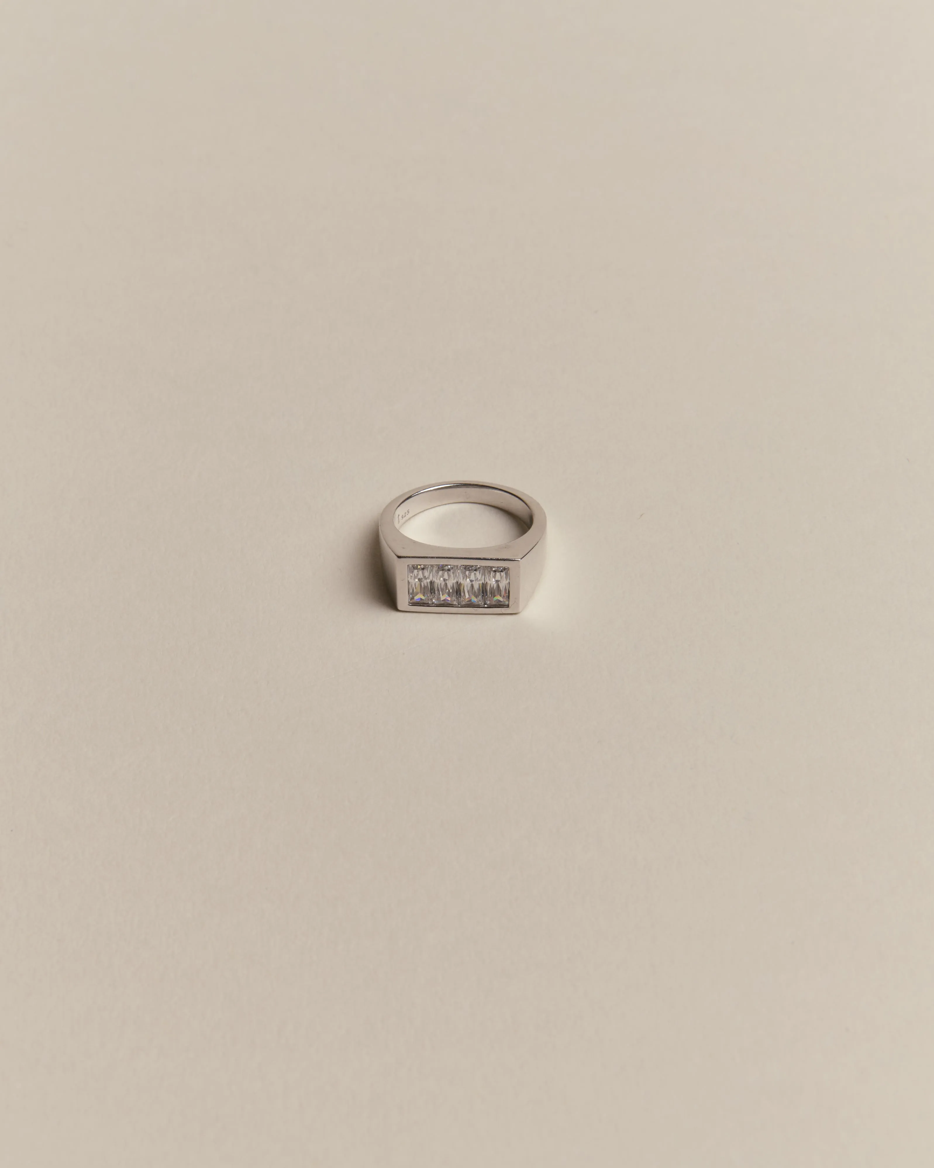 Charlie Rectangle Signet Ring 925 Recycled Sterling Silver