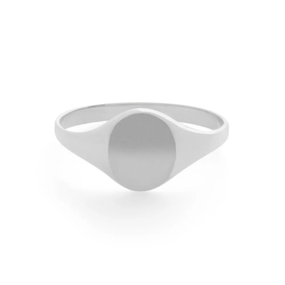Classic Signet Ring in White Gold