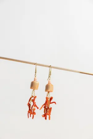 Coral earrings | Orange