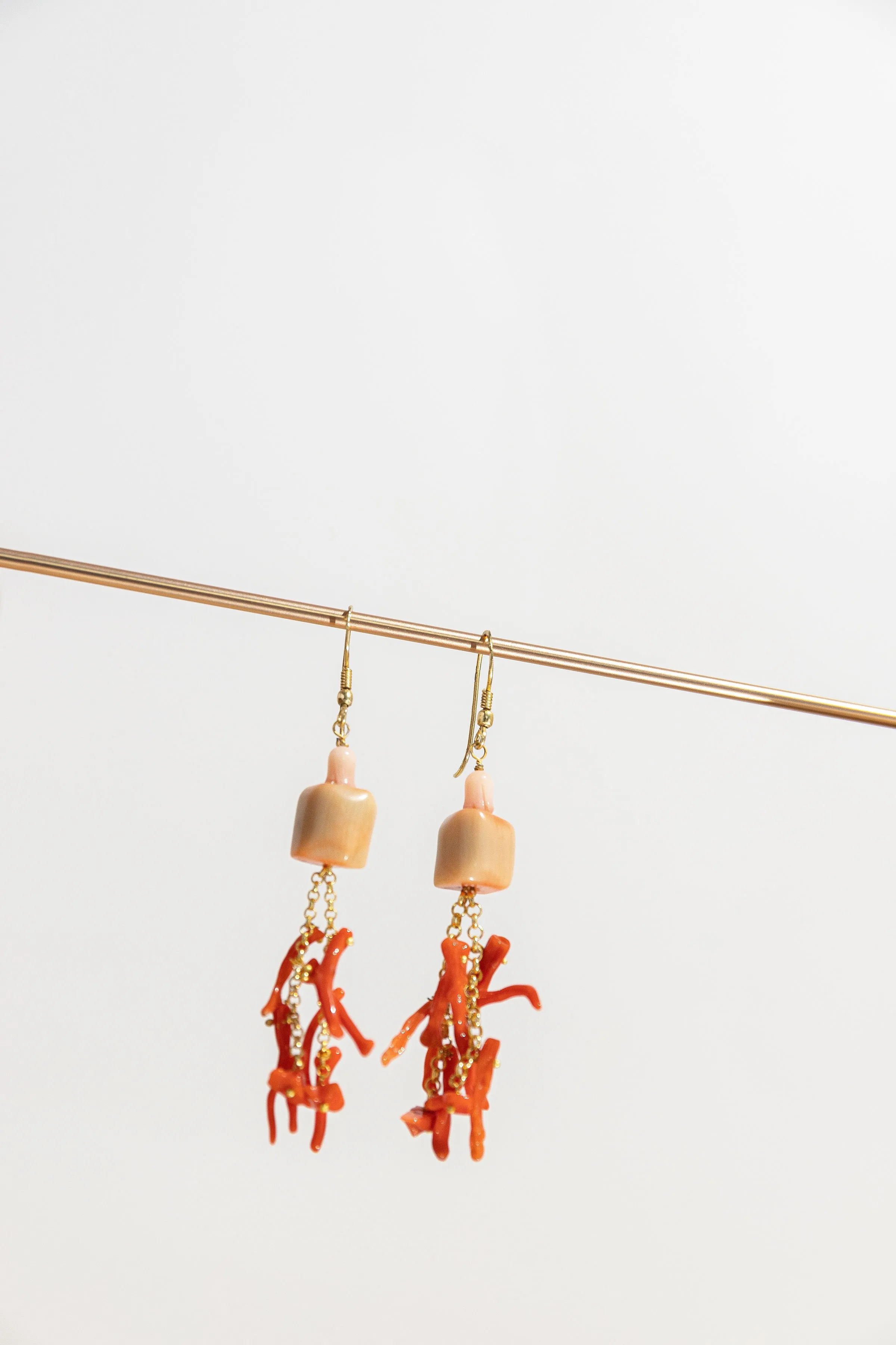 Coral earrings | Orange