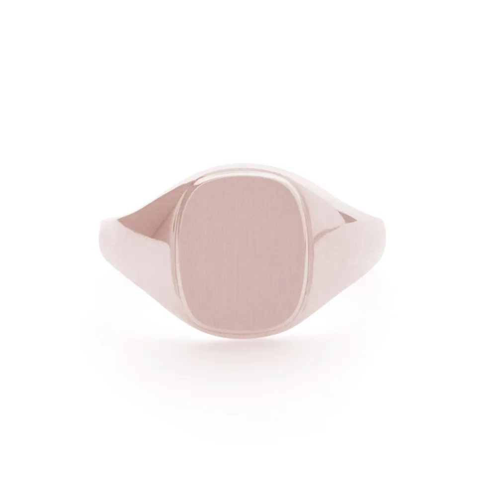 Cushion Signet Ring in Rose Gold