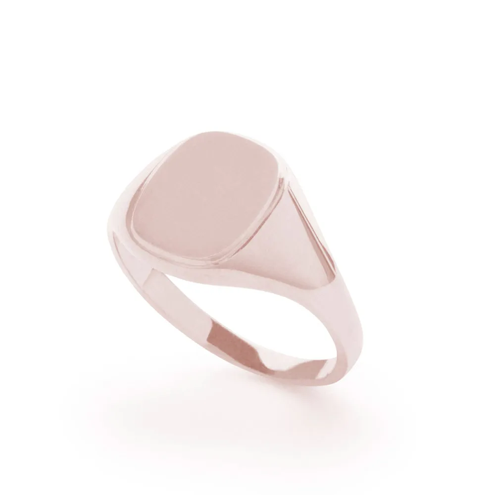 Cushion Signet Ring in Rose Gold
