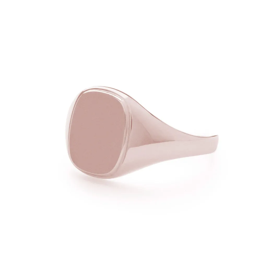 Cushion Signet Ring in Rose Gold