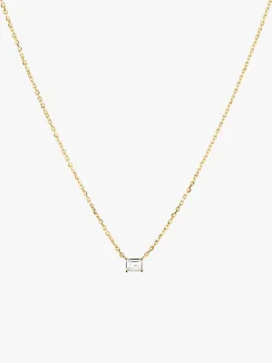 Emerald Cut Sapphire Necklace