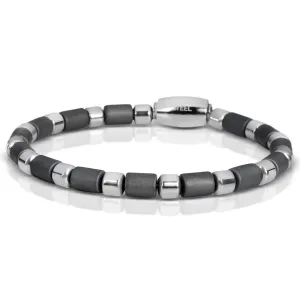 Haematite and Stainless Steel Bead Bracelet with Magnetic Stainless Steel Clasp