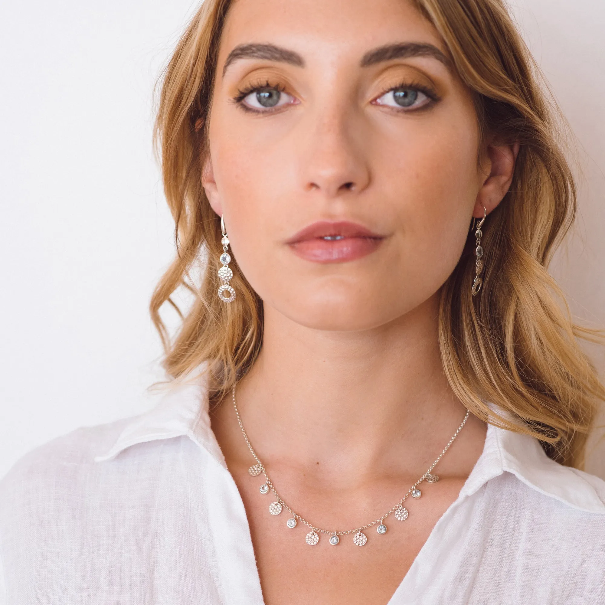 Lakshmi Drop Earrings - Blue Topaz