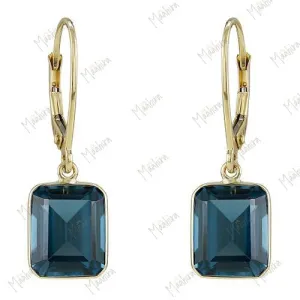 London Blue Topaz 10x8mm Leverback Earring