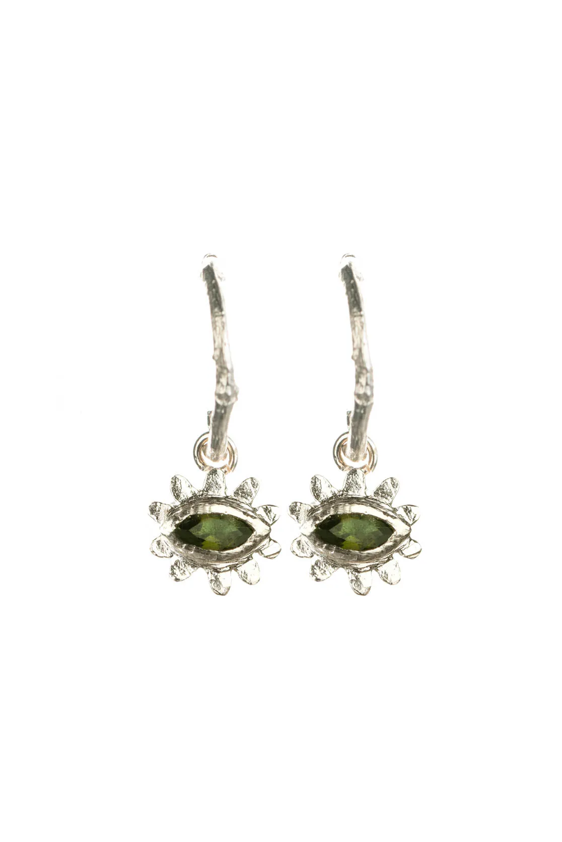 Marquise flower hoop earrings