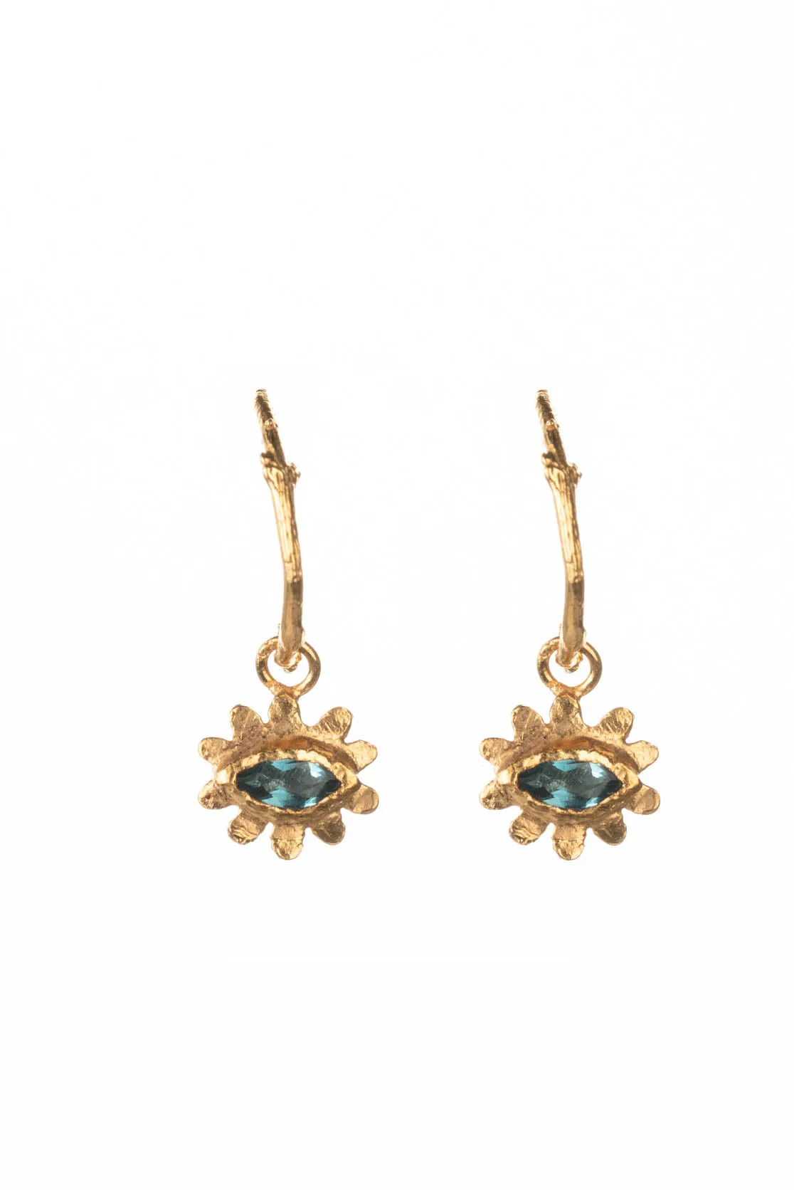 Marquise flower hoop earrings