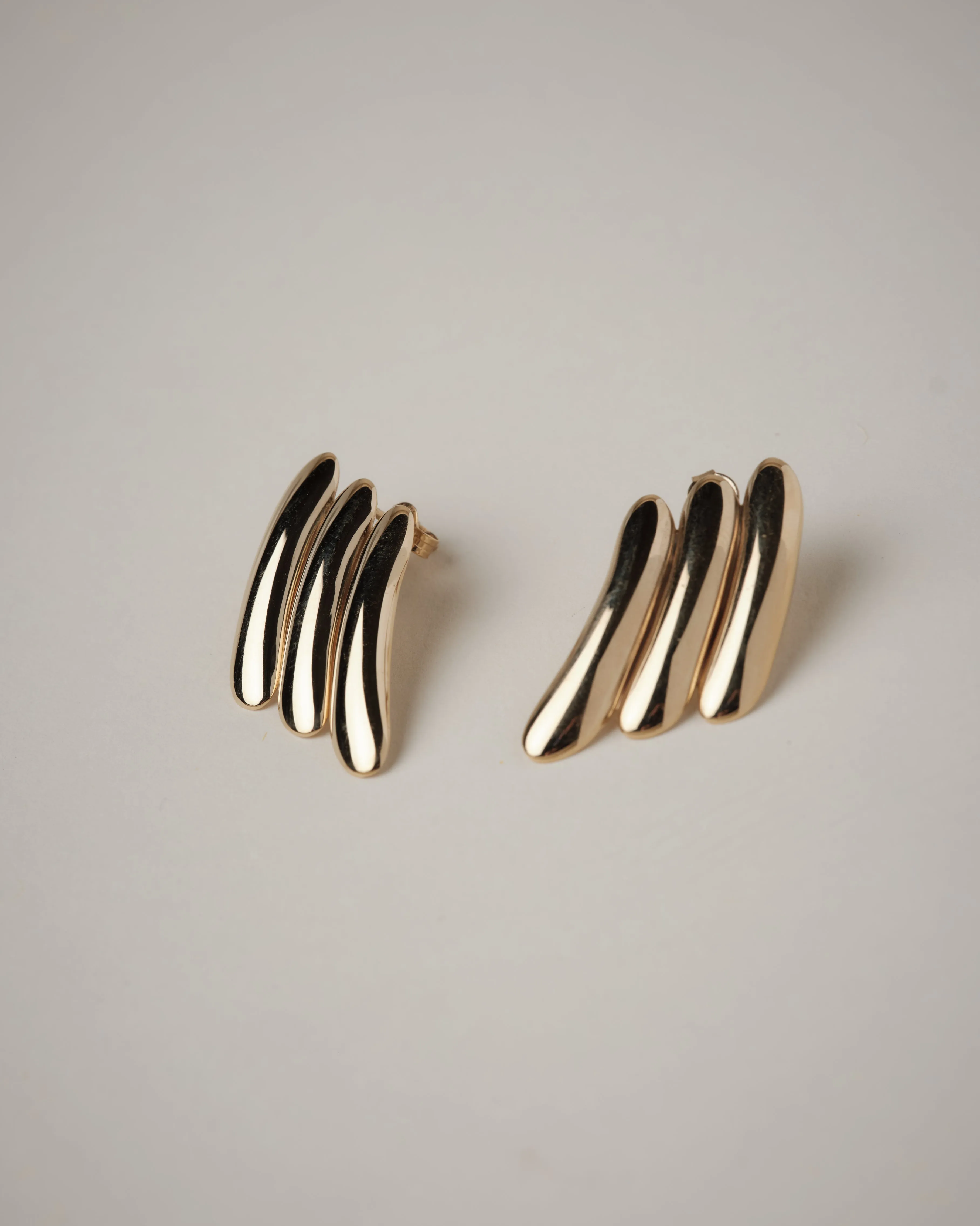 Maxime Large Ribbed Earrings 14K Recycled Gold Vermeil