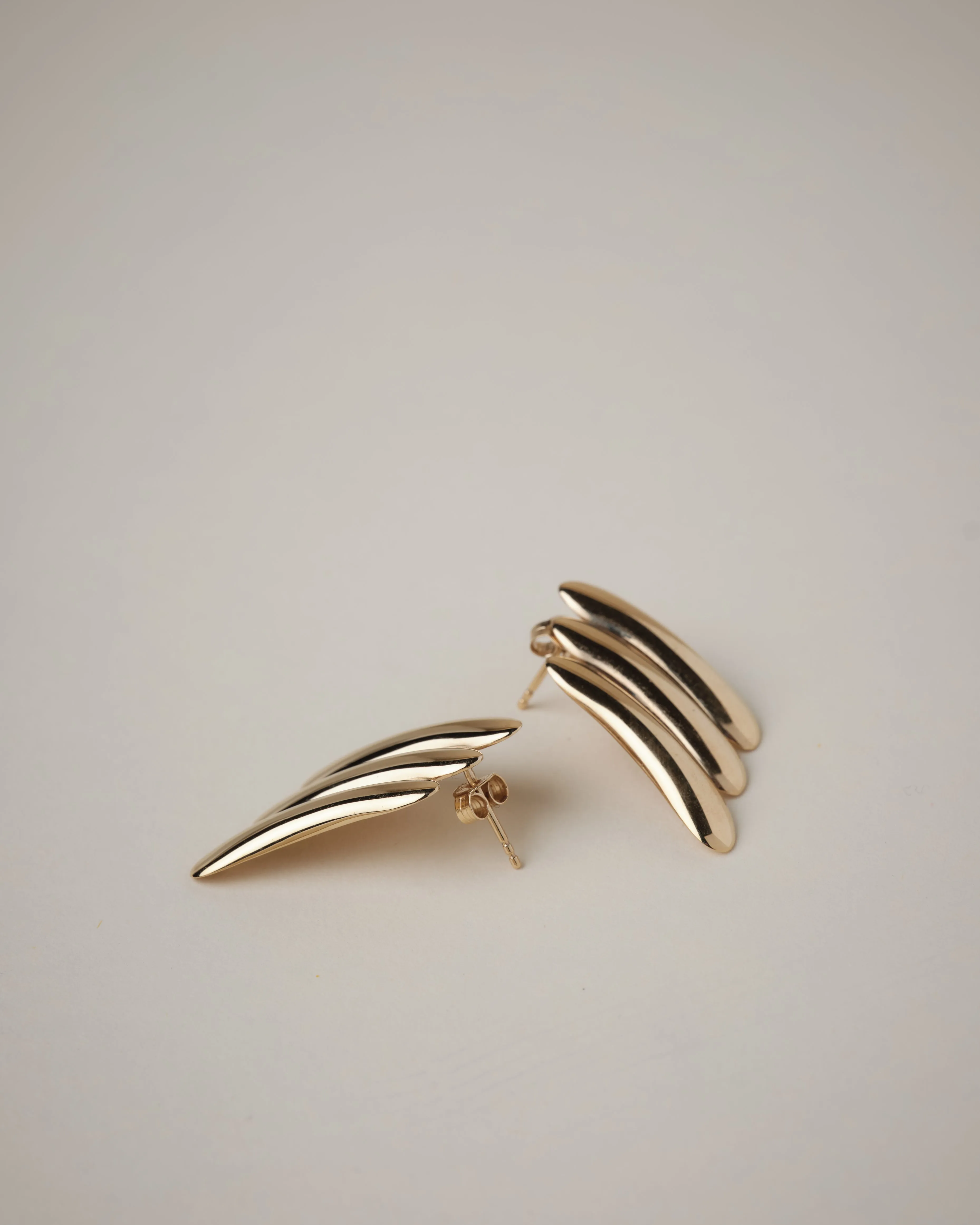 Maxime Large Ribbed Earrings 14K Recycled Gold Vermeil