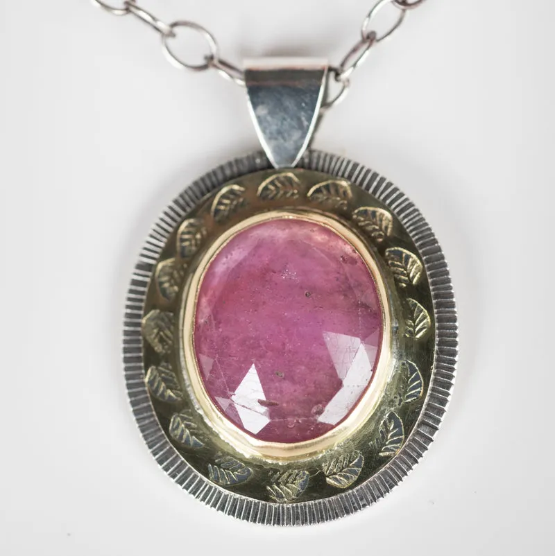 Paris Pink Sapphire Pendant Necklace