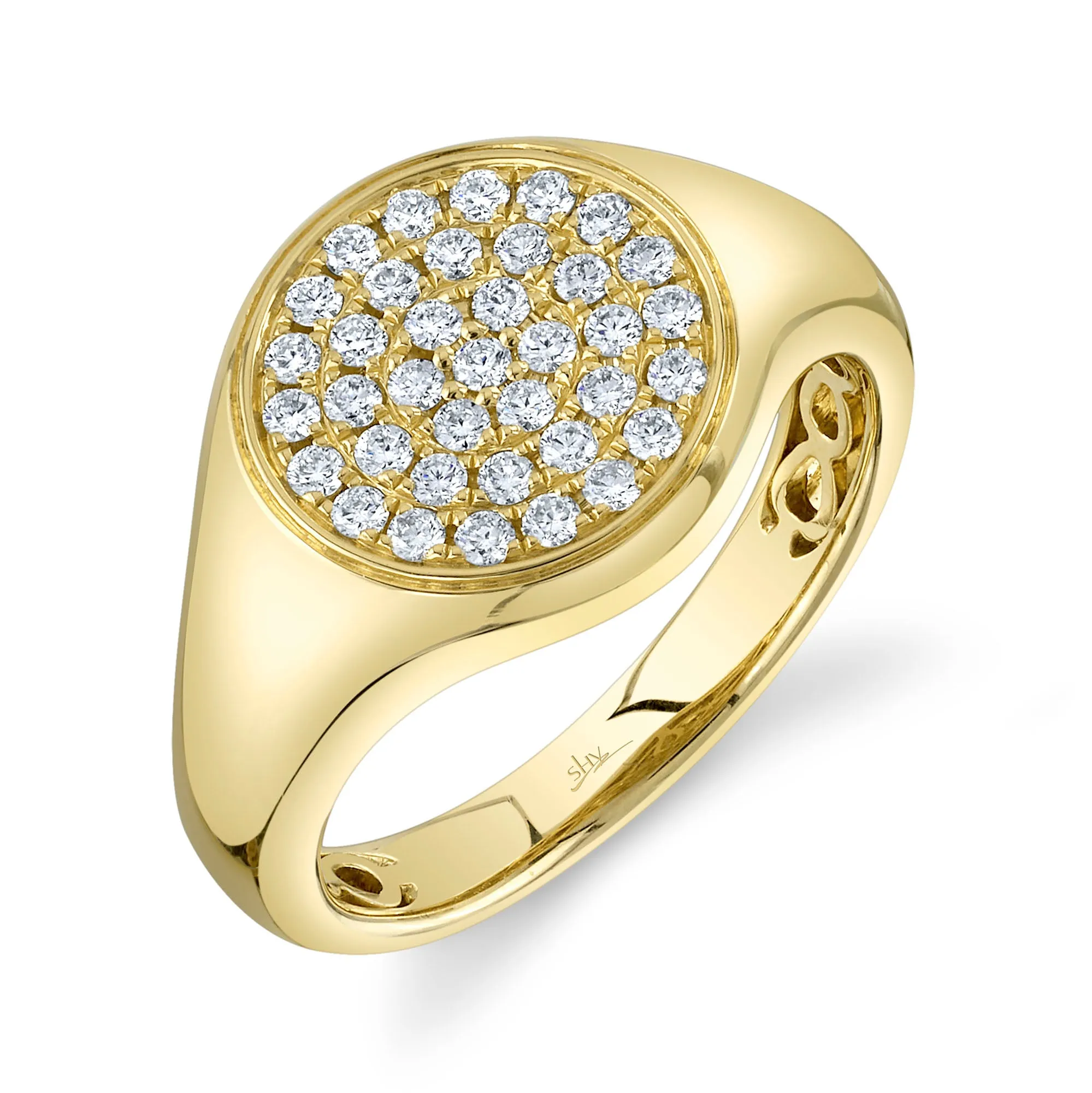 Pavé Diamond Top Signet Ring