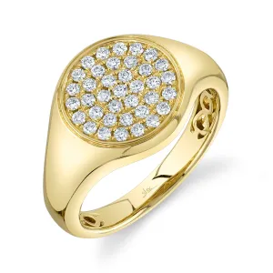 Pavé Diamond Top Signet Ring