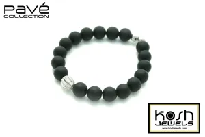PAVÉ ONYX MONDE SIGNATURE BEADED BRACELET