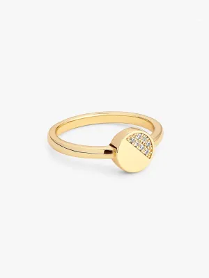 Pave Round Signet Ring