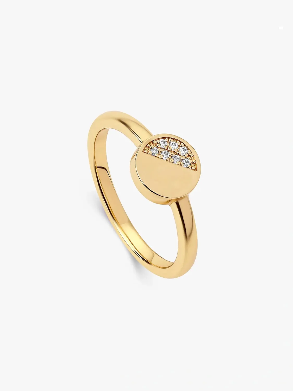 Pave Round Signet Ring