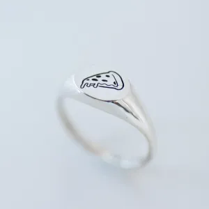 Pizza Signet Ring silver Final Sale