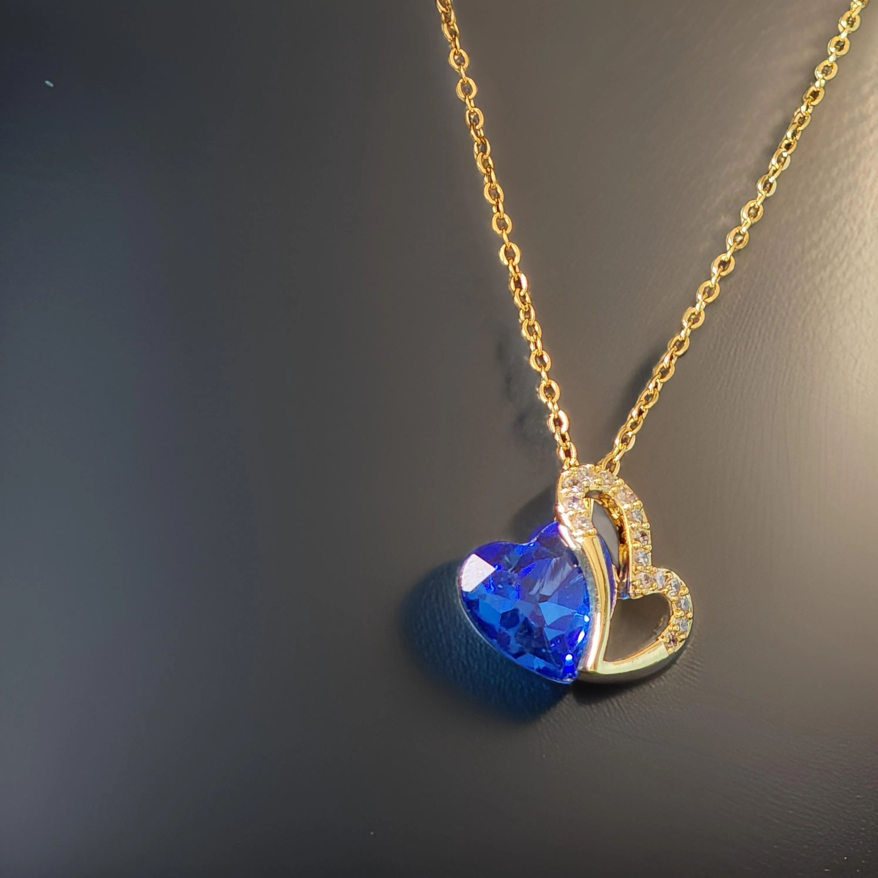 Sapphire Heartbeat Pendant