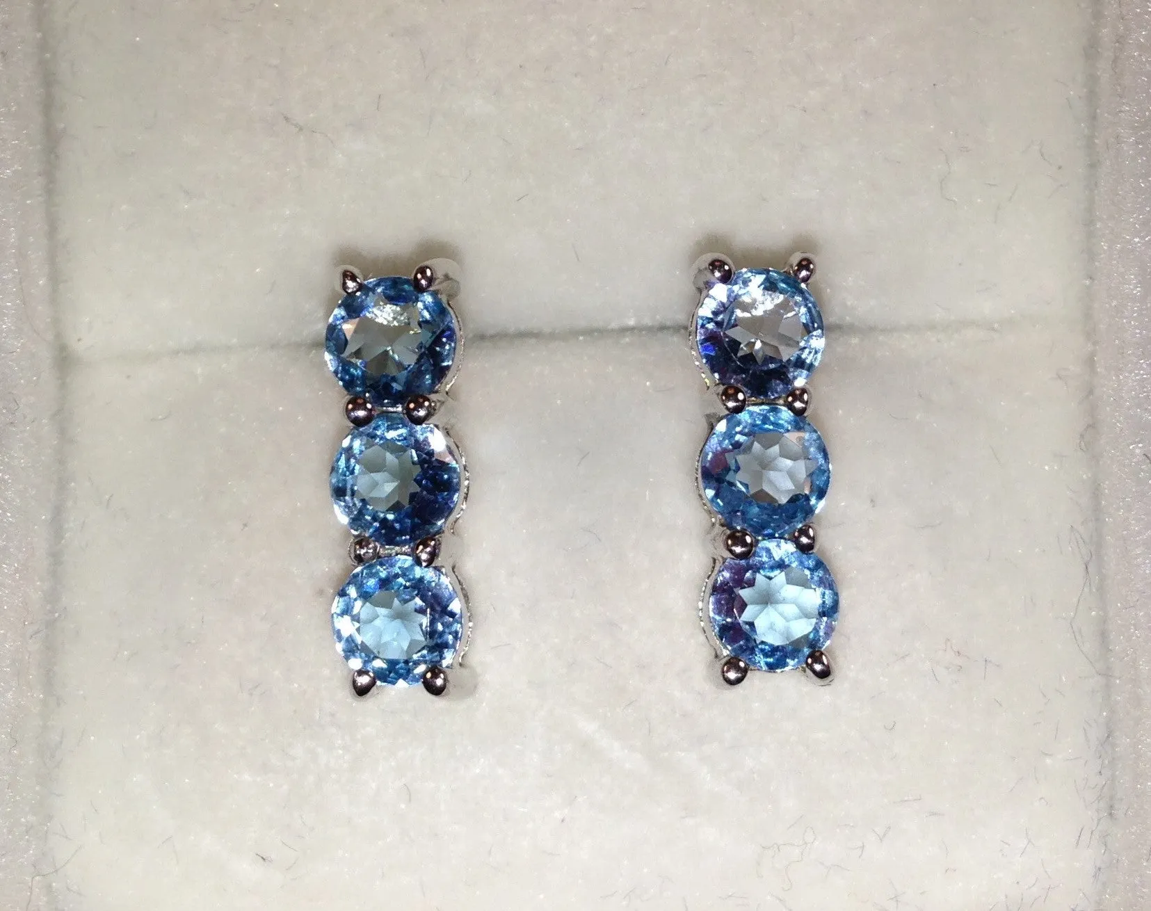 Swiss Blue Topaz Sterling Silver Earrings