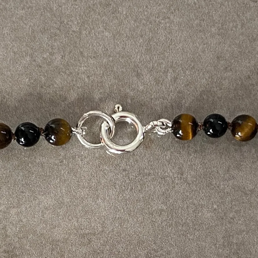 Tiger's Eye & Black Onyx Sterling Silver Bracelet