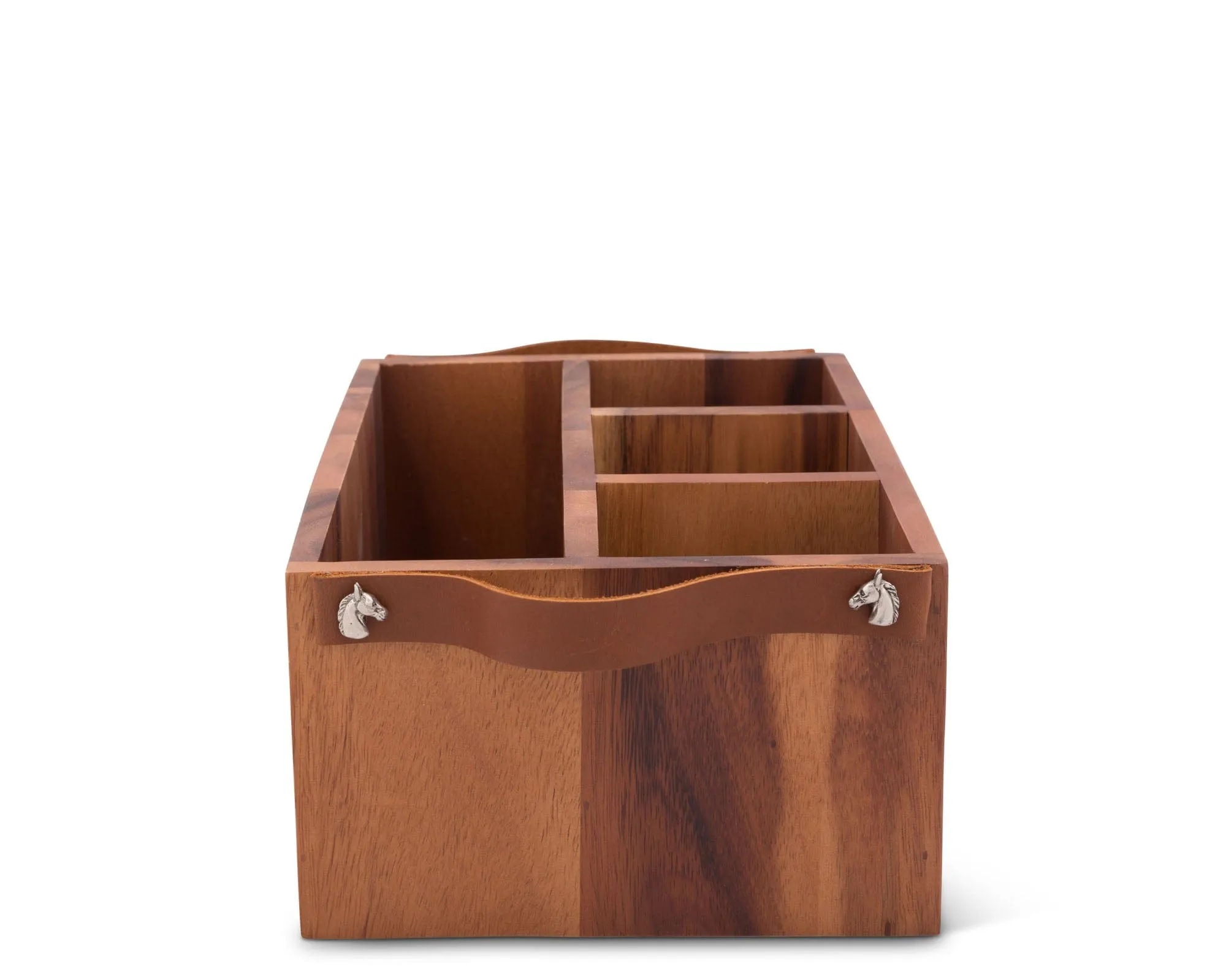 Vagabond House Flatware Caddy- Horse Bits Leather Handles